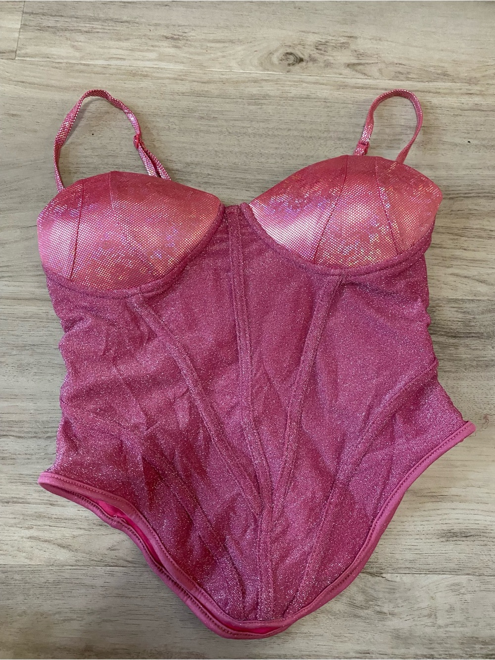 Pink Shimmery Bustier top - NWT